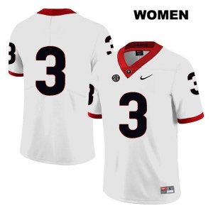 Women's Georgia Bulldogs NCAA #3 Tyson Campbell Nike Stitched White Legend Authentic No Name College Football Jersey QDG5854DO